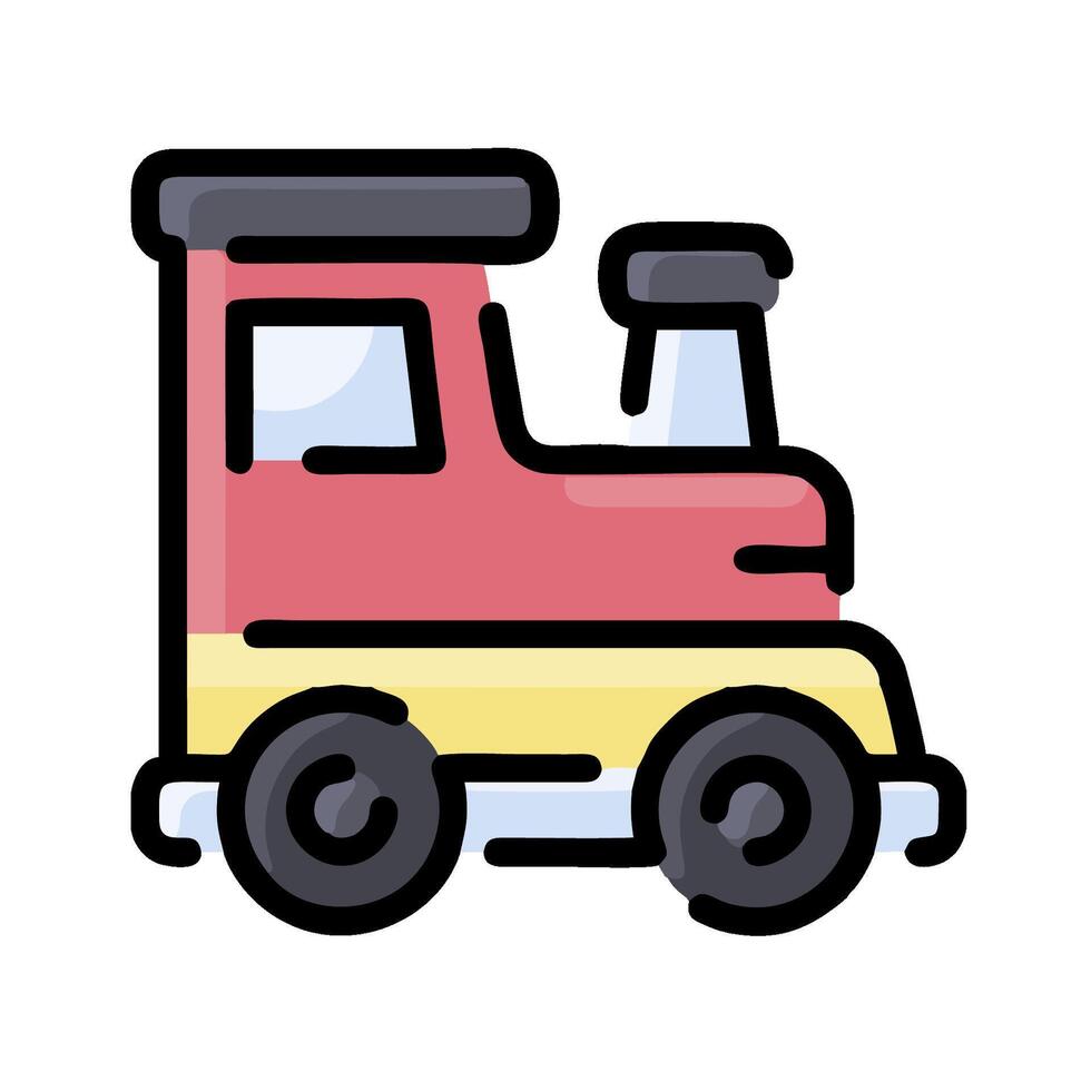 A red and yellow train icon on a white background vector