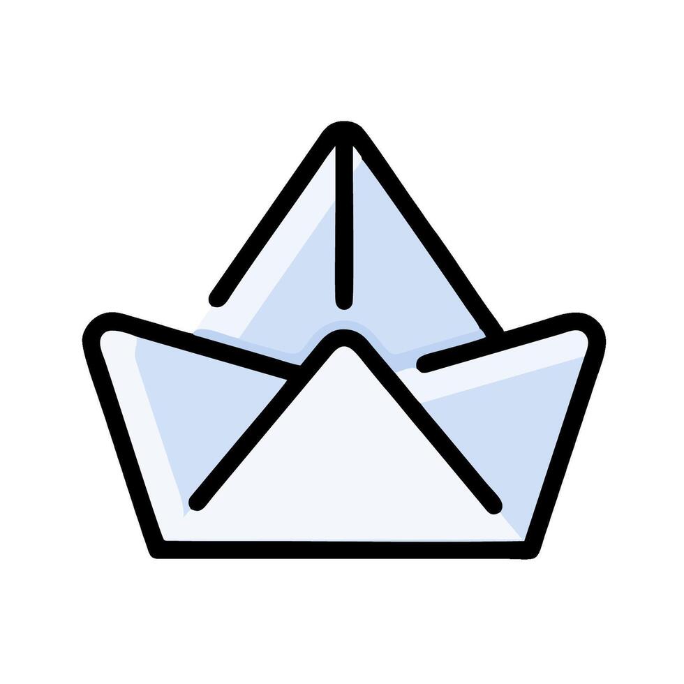 Paper boat icon illustration vector