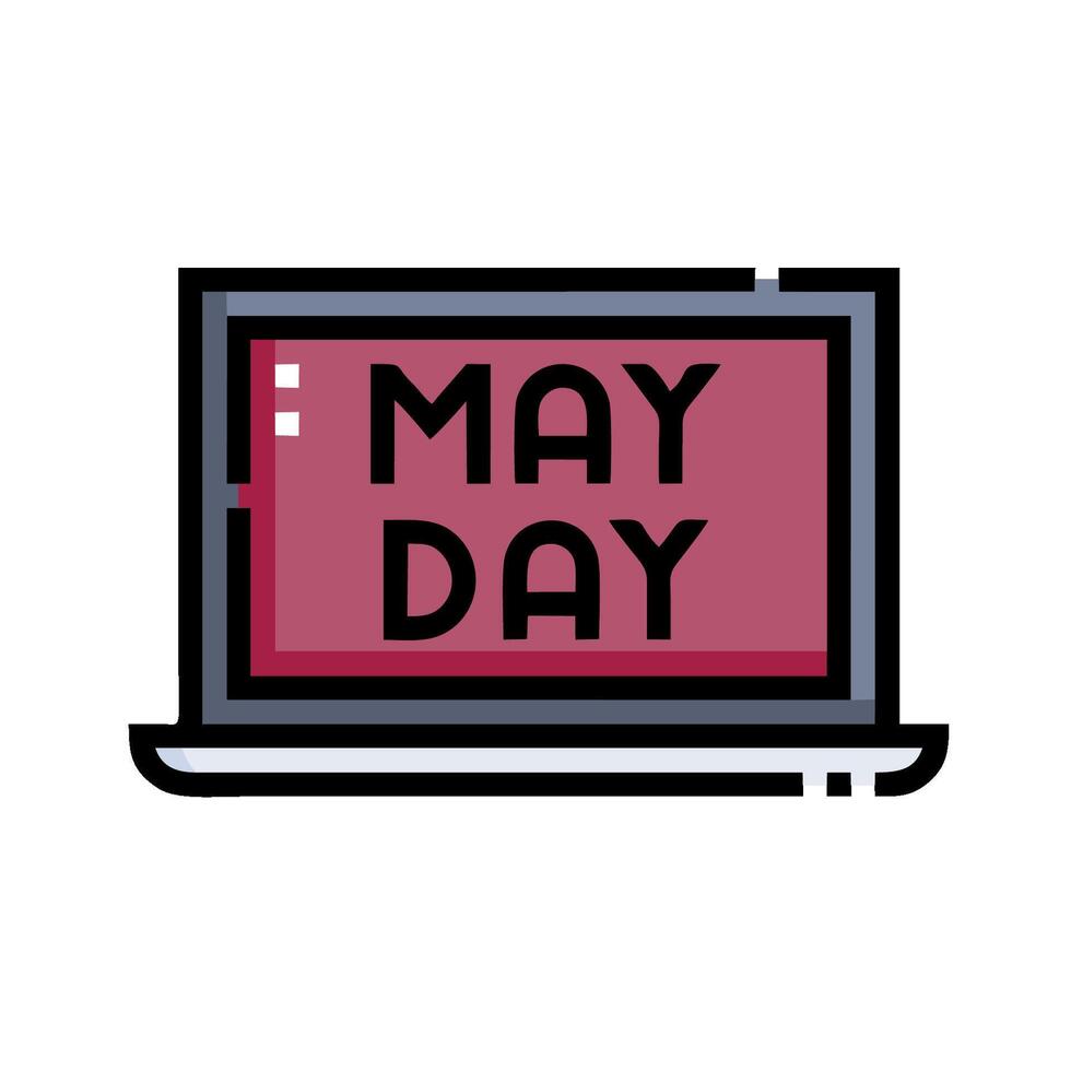 May day icon on laptop computer vector