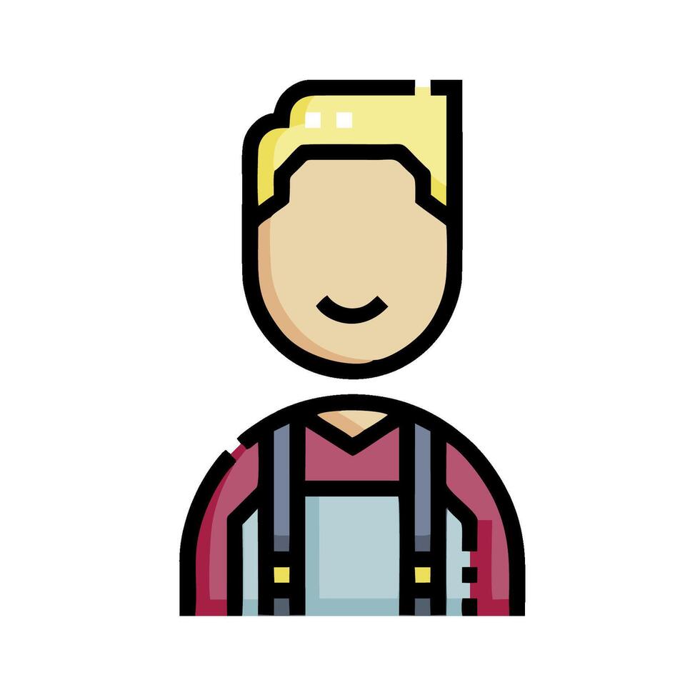 A man with a hat and overalls icon vector