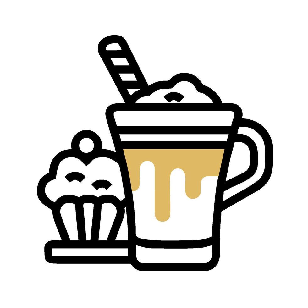 Coffee and cupcake icon vector