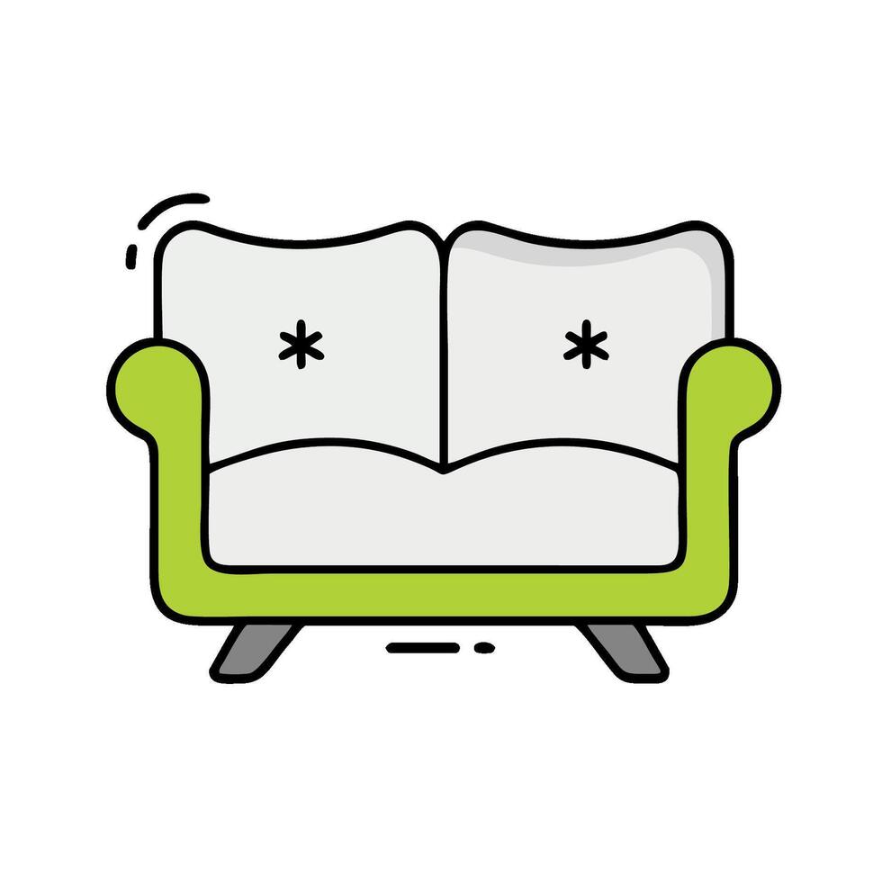 A couch with two pillows on it vector