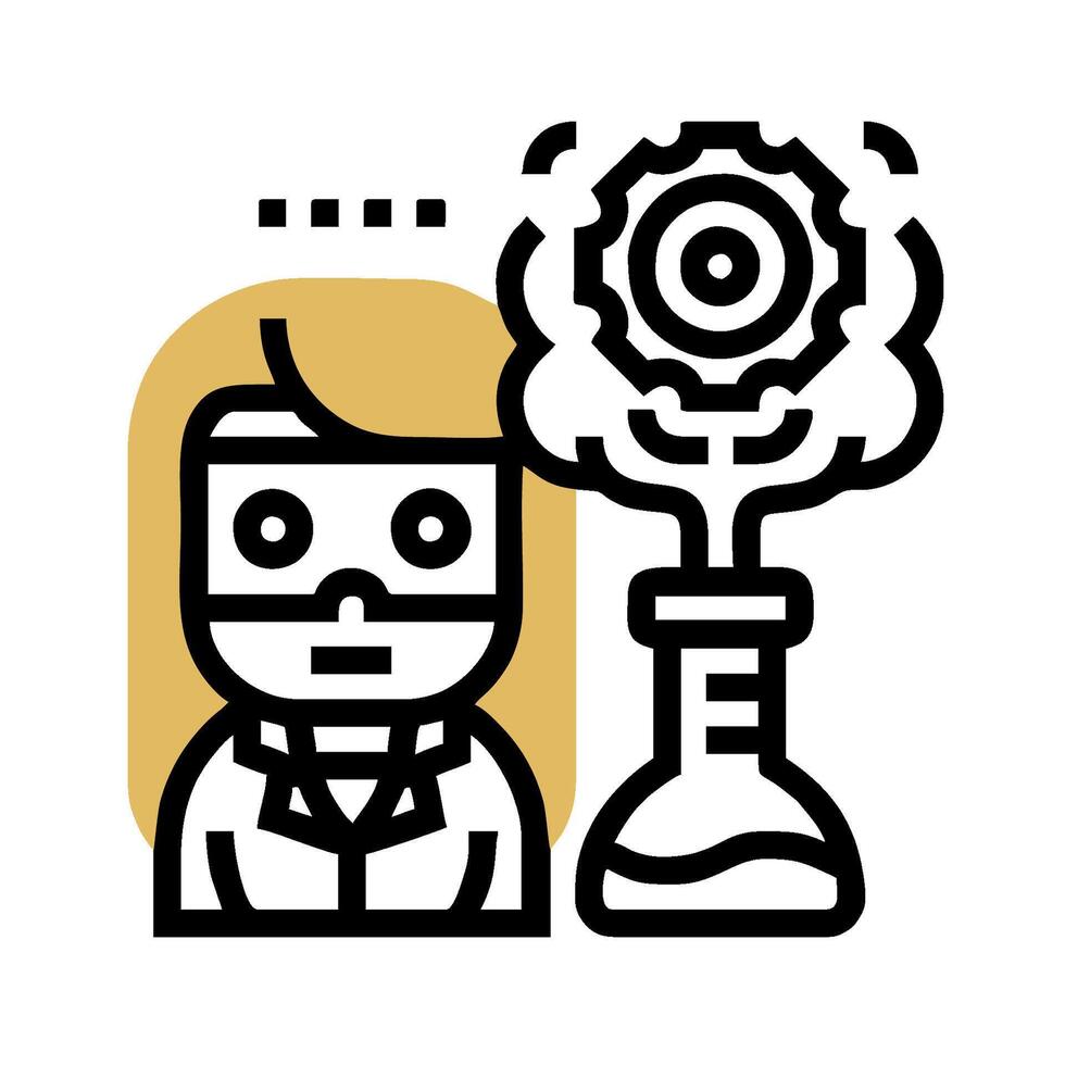 A woman with a lab coat and a beaker vector
