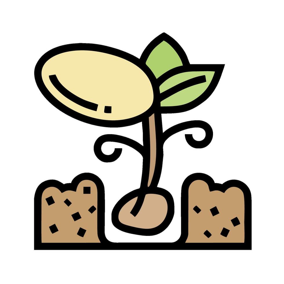 A cartoon plant sprouting from the ground vector