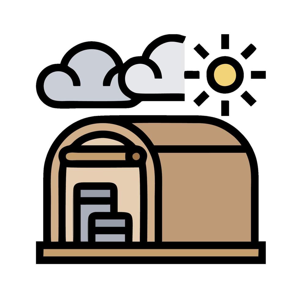 A small house with a sun and clouds vector