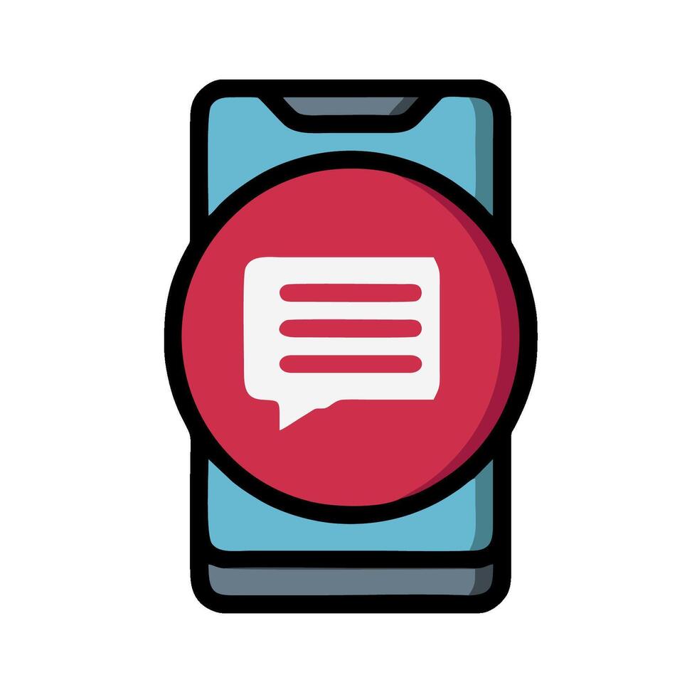 A smartphone with a chat bubble icon vector