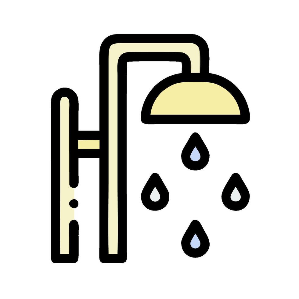 A shower head with water running down it vector