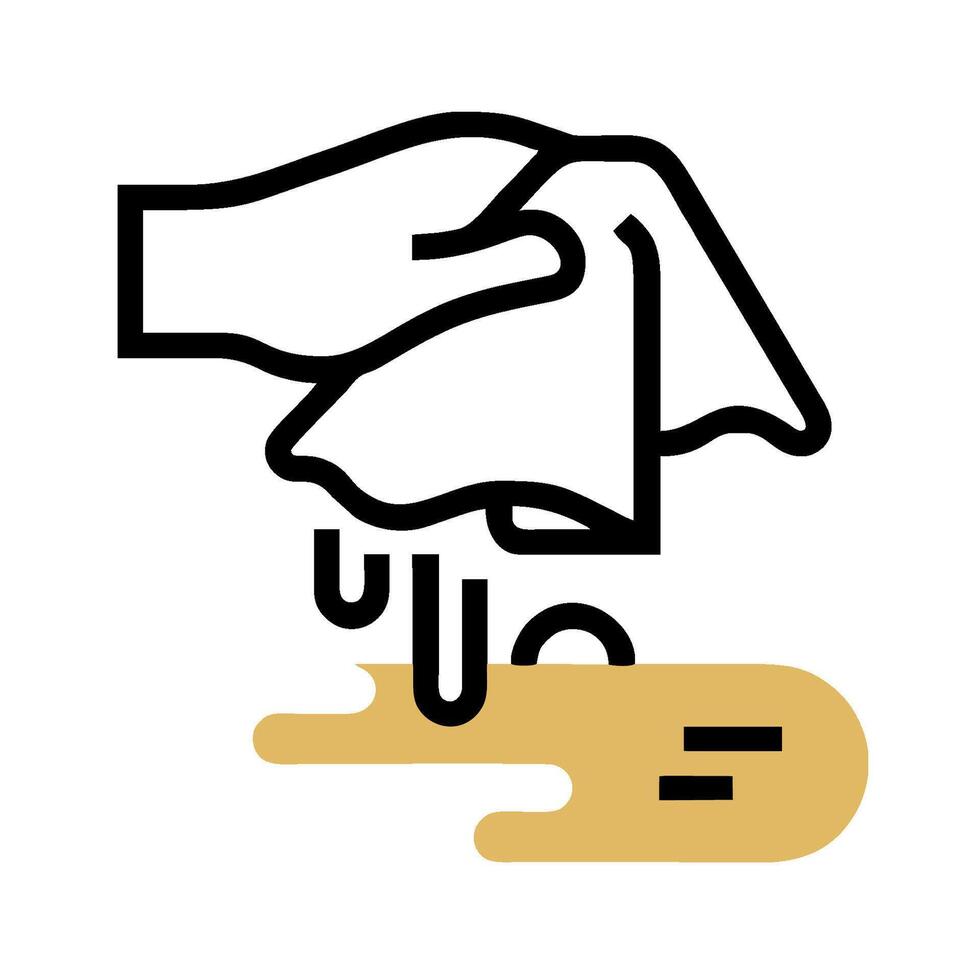 A hand holding a cloth and wiping it off vector