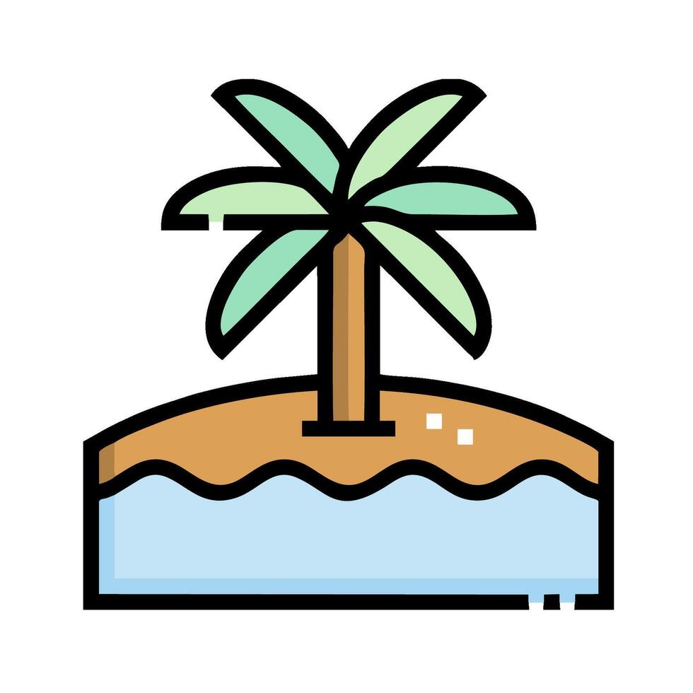 An island with a palm tree on it vector