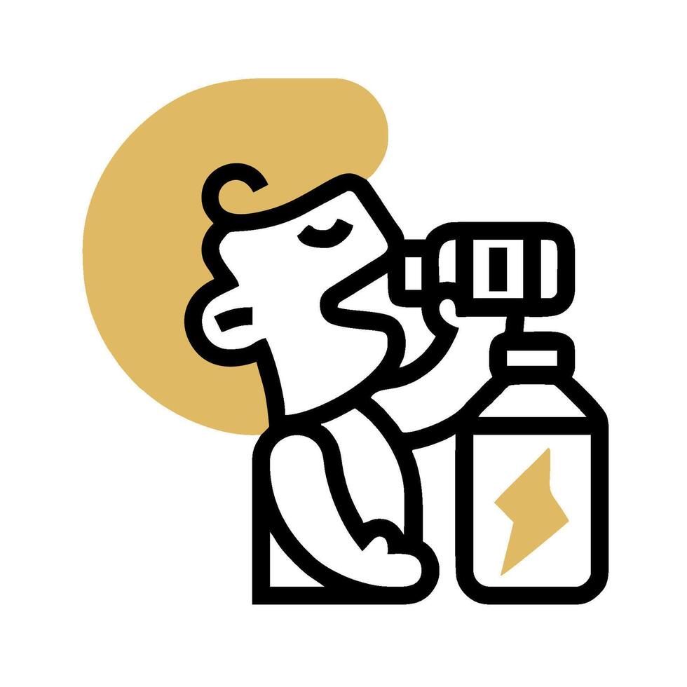 A man drinking water from a bottle vector