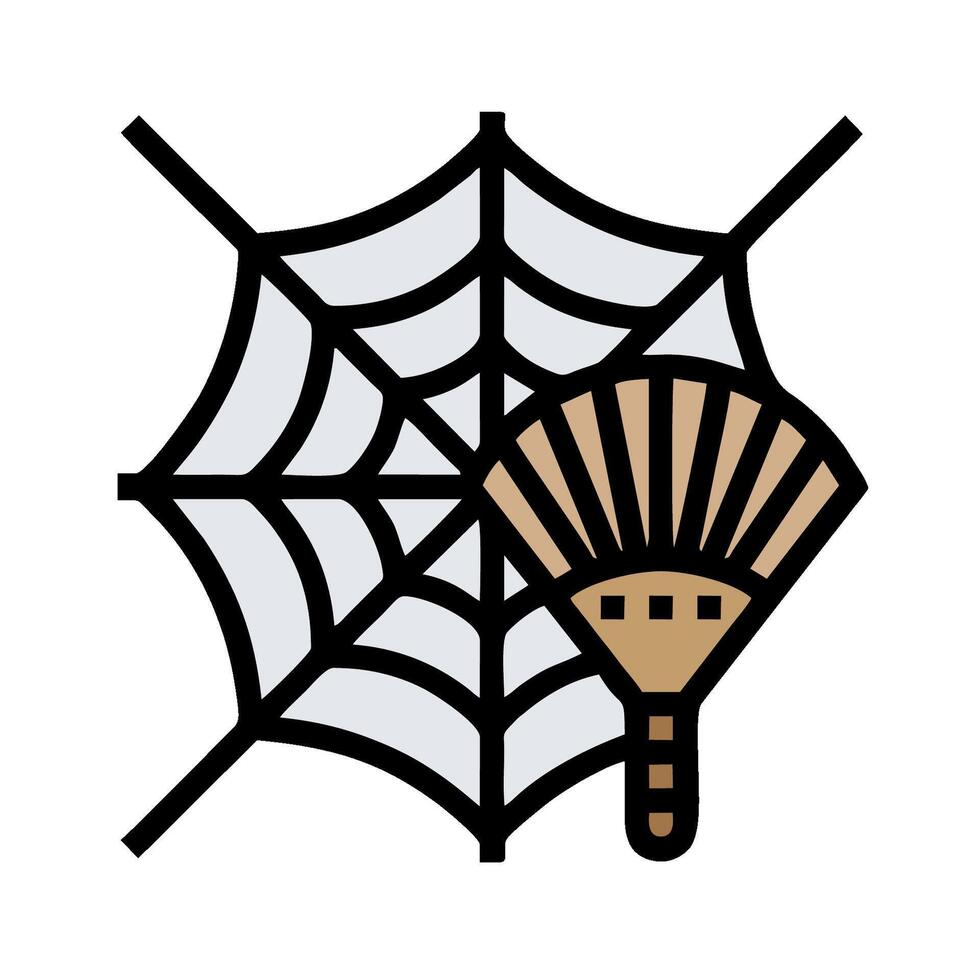 A spider web and a fan with a spider vector