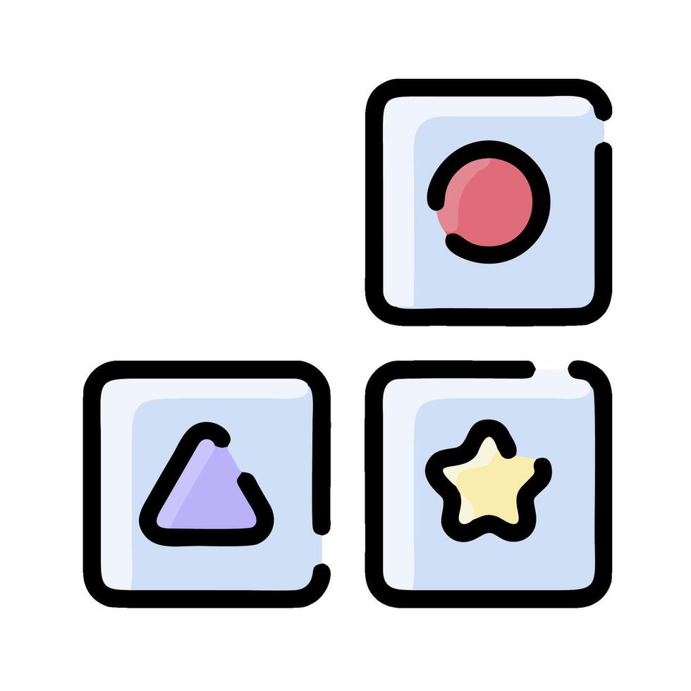 A square with a star, triangle and square vector