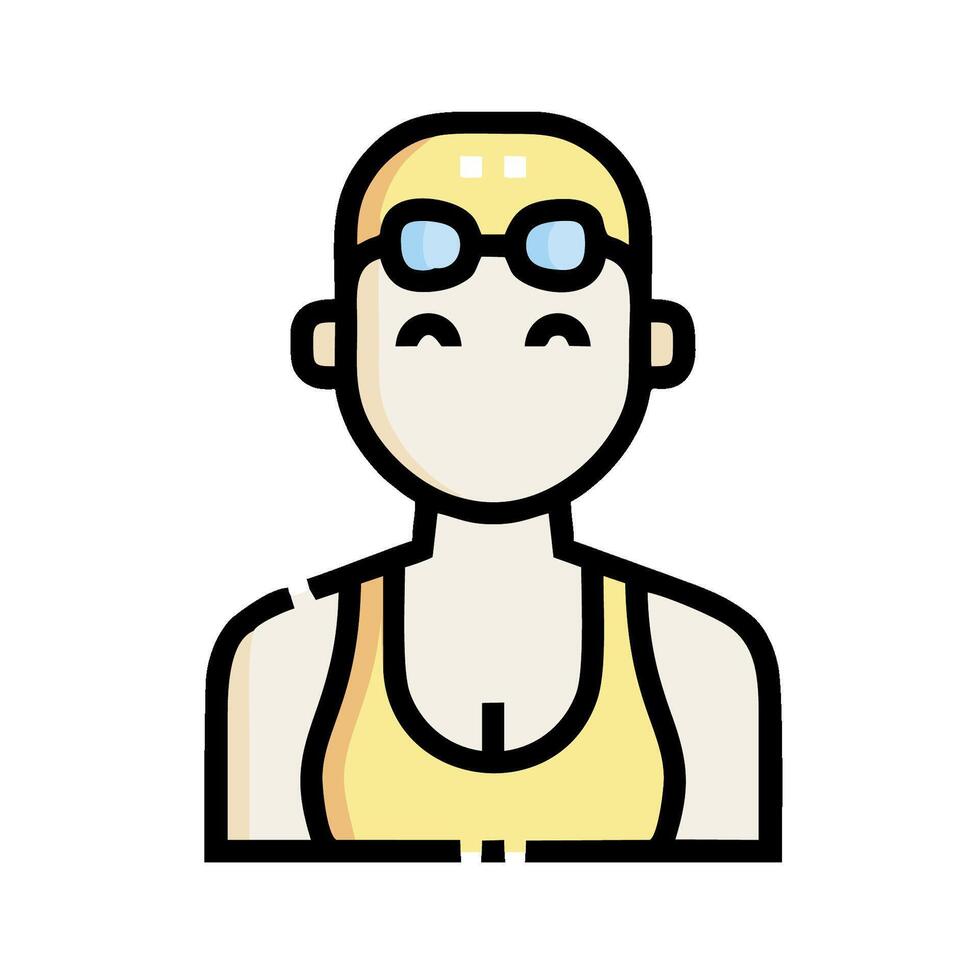 A woman in a swimsuit with goggles vector