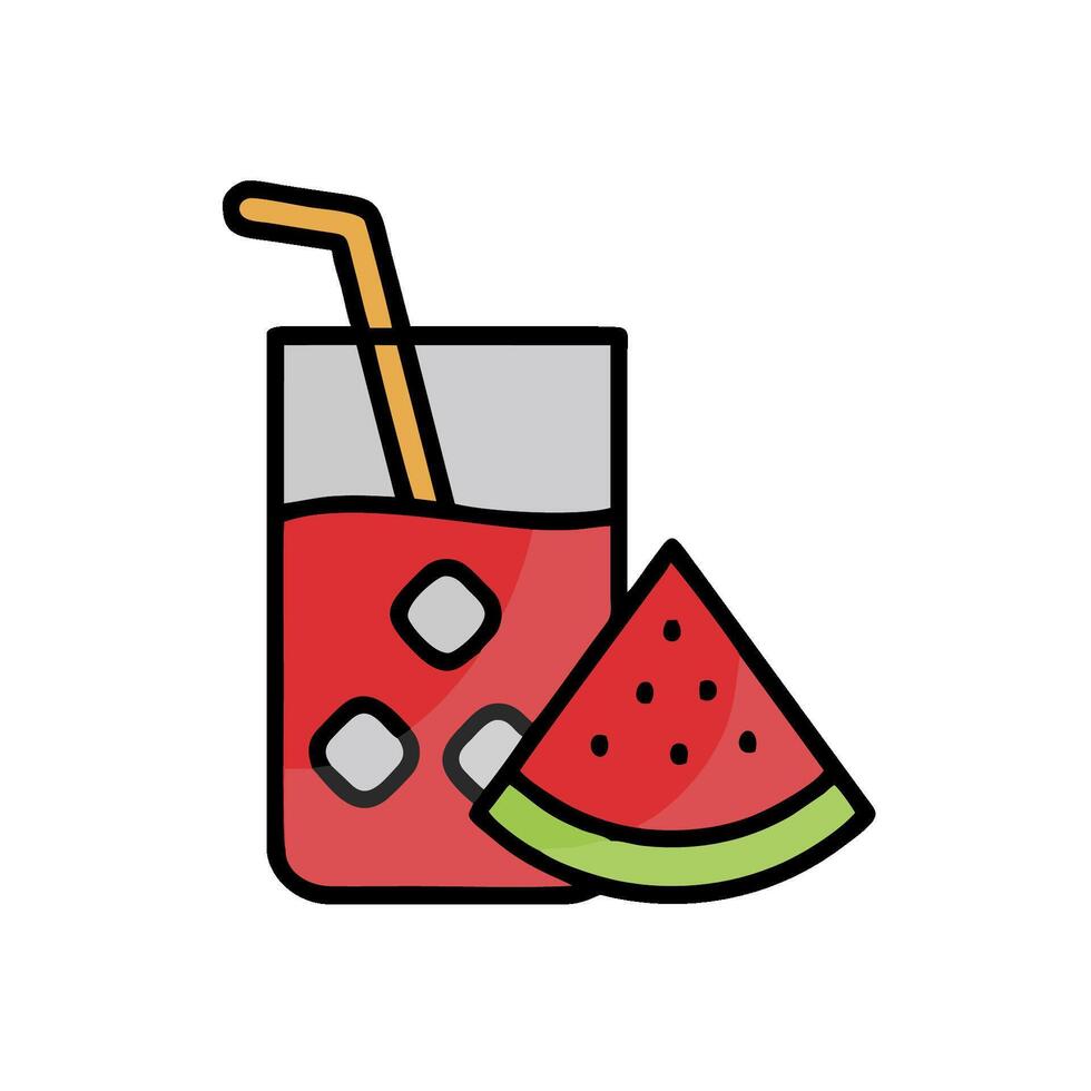 Watermelon juice drink icon illustration vector