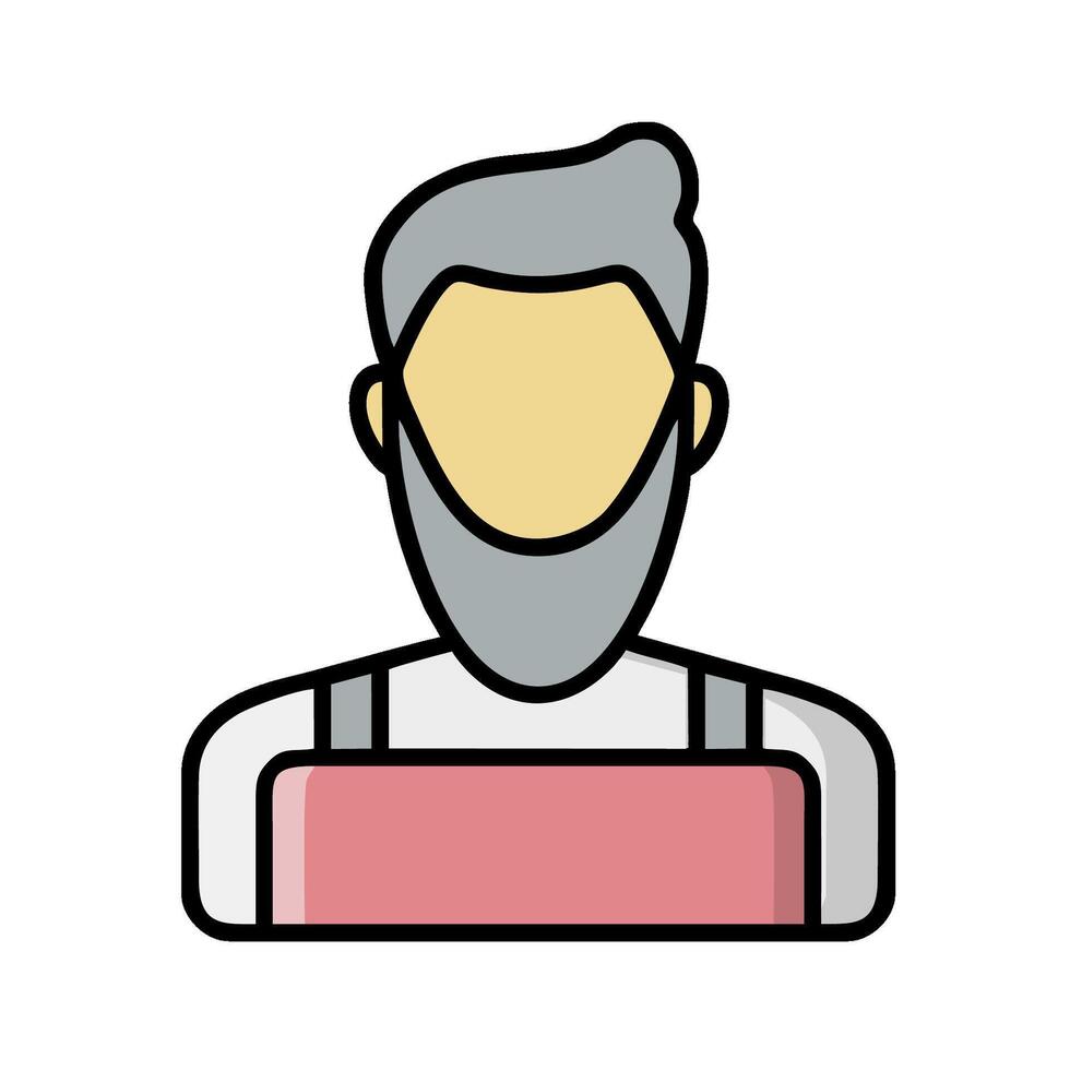 A bearded man with a beard and a pink box vector