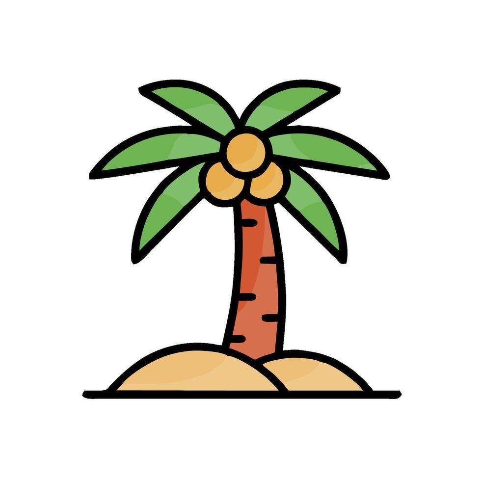 Palm tree icon on white background vector