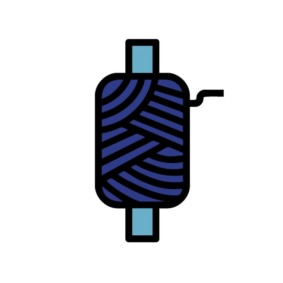 A blue and black yarn ball icon vector
