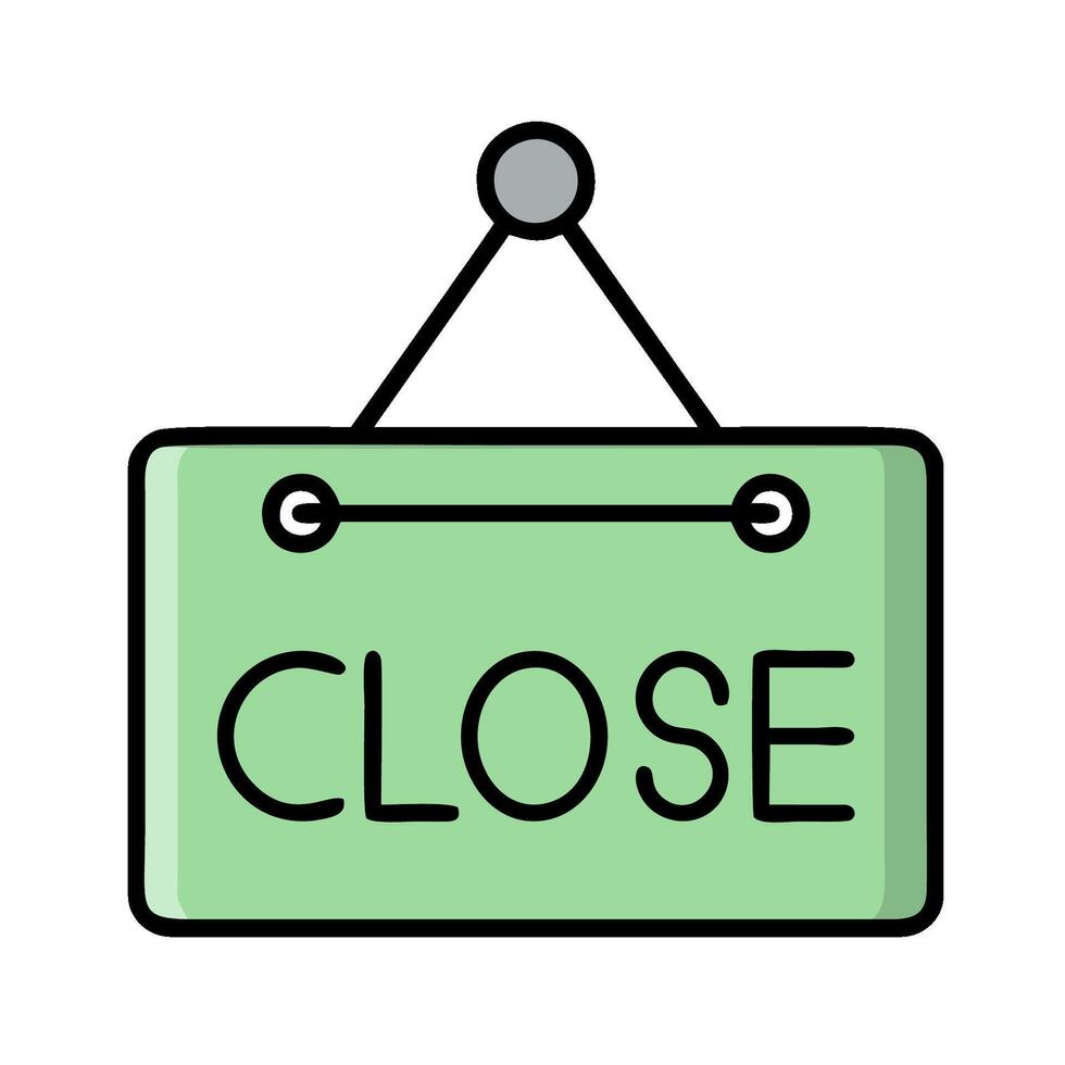 Close sign hanging on a wall illustration design vector
