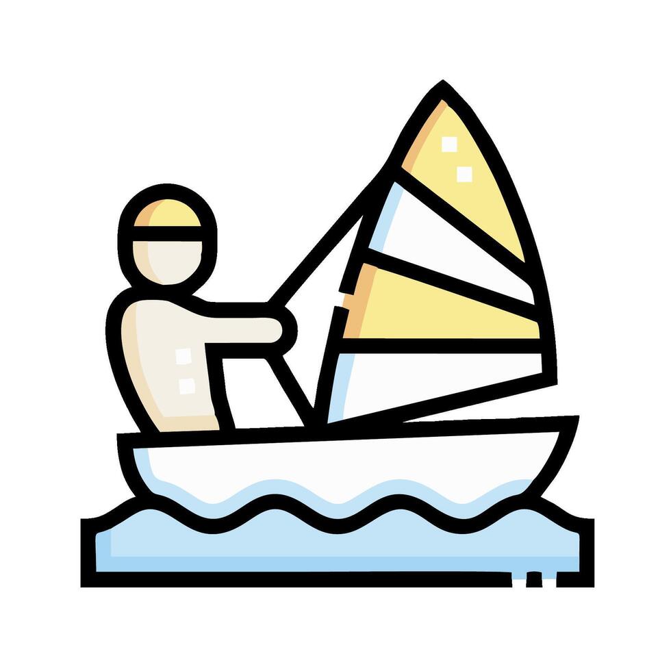 A man in a boat with a sail vector