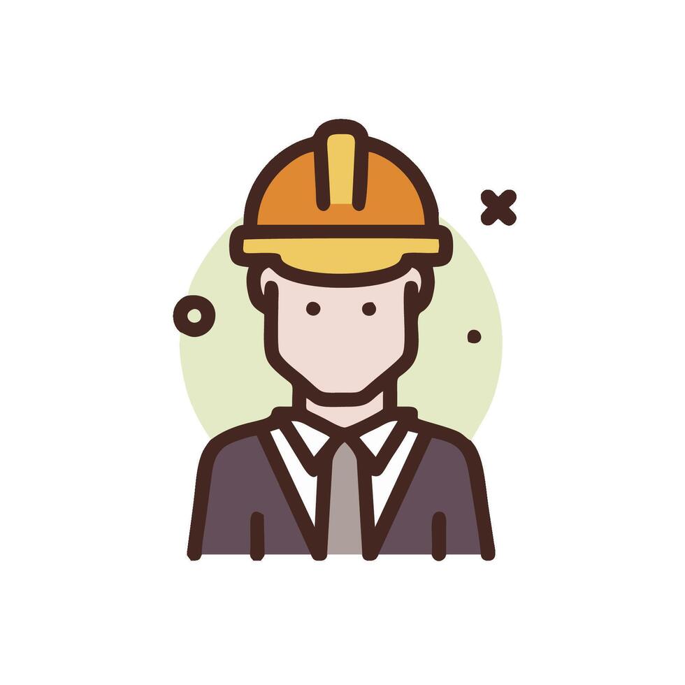 A man in a hard hat and tie icon vector
