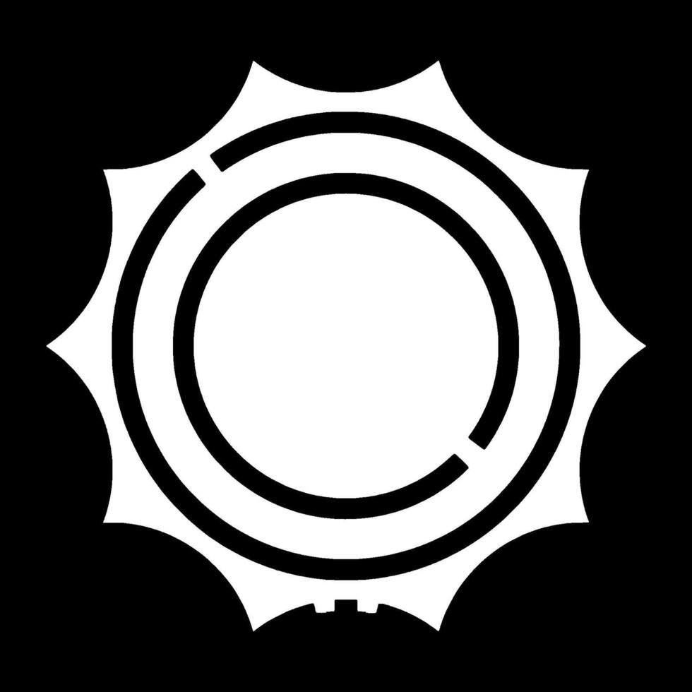 A white sunburst logo on a black background vector