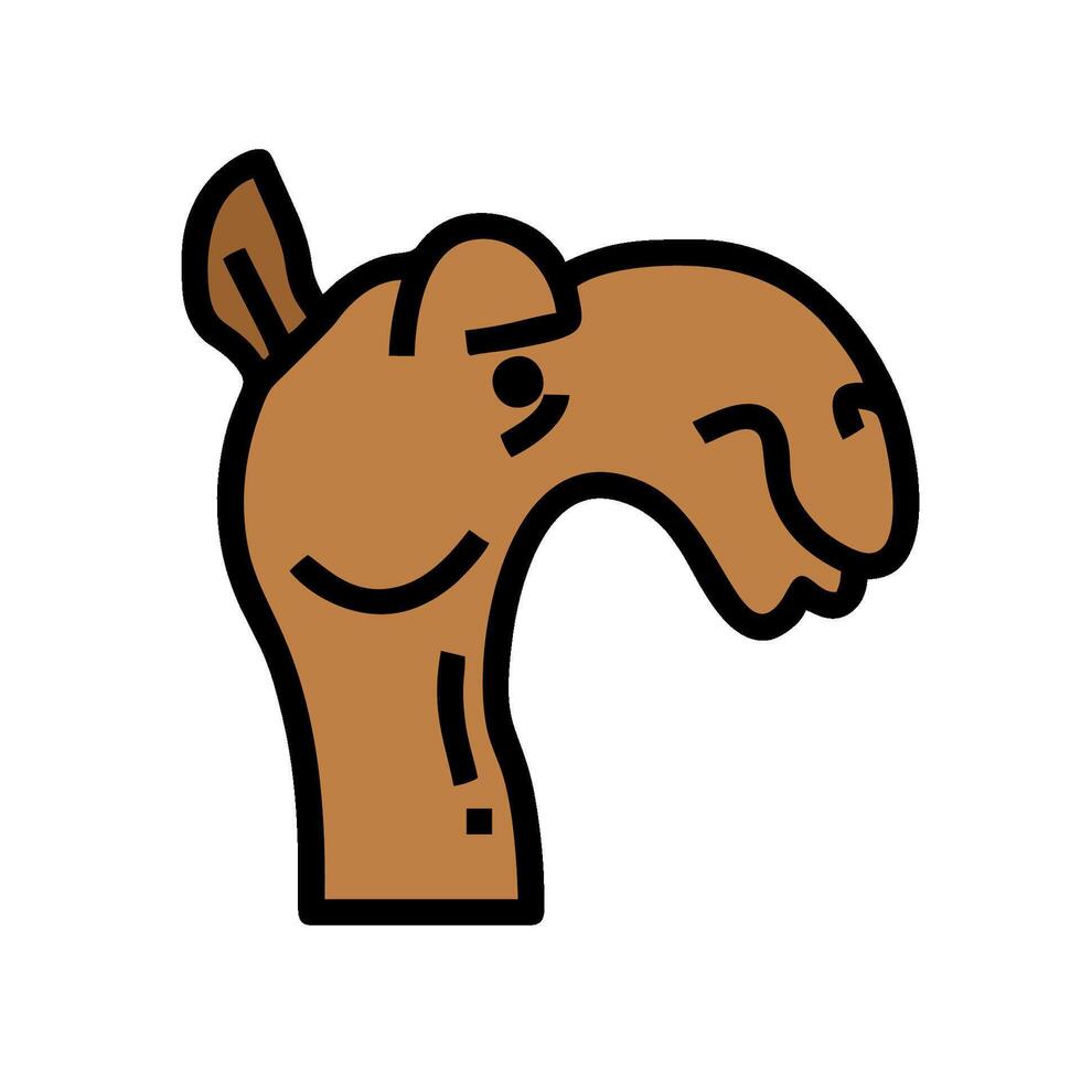 A camel head with a long nose and a long tail vector