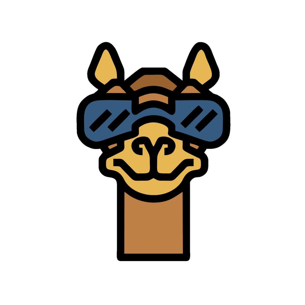 A camel wearing sunglasses on its head vector