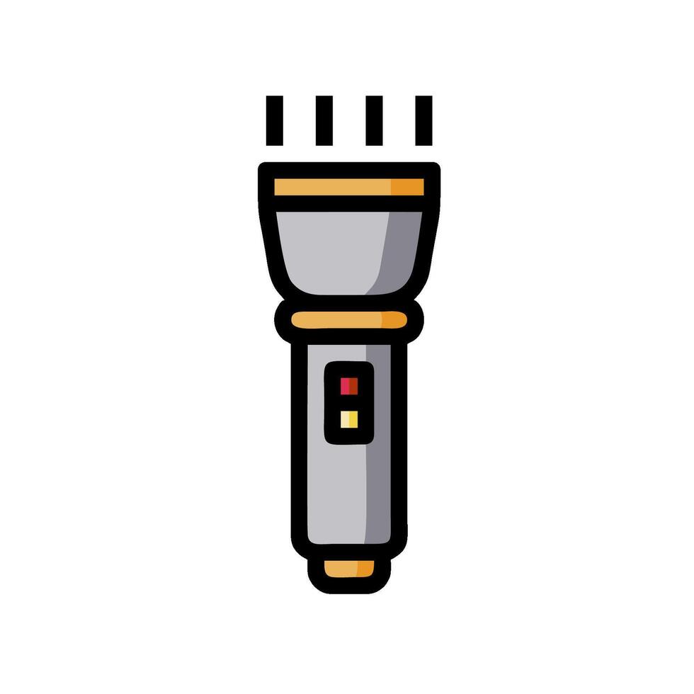A flashlight with a light on it vector