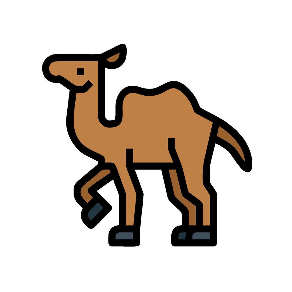 A camel is standing in a line on a white background vector