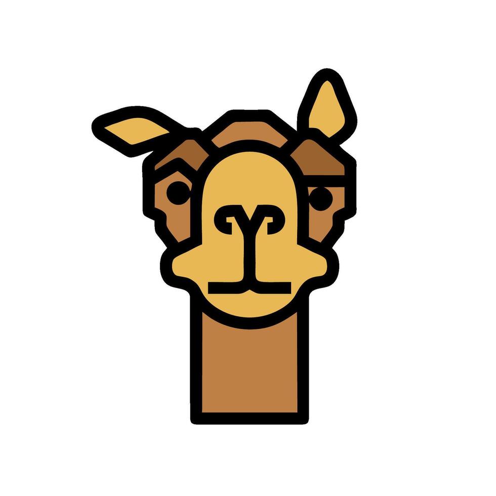 A cartoon camel head on a white background vector