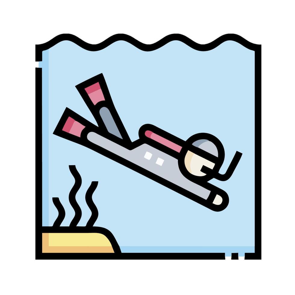A man diving in the water with a scuba mask vector