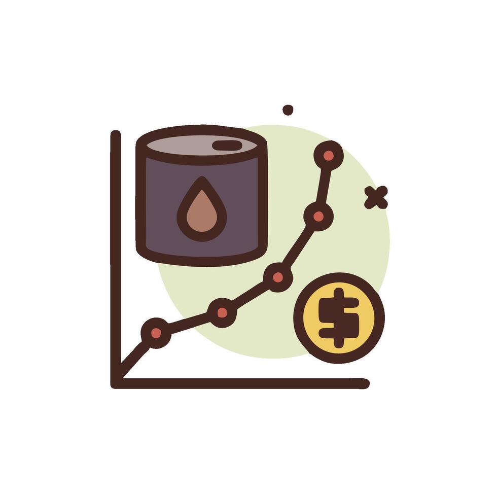 Oil barrel and dollar icon with a graph vector