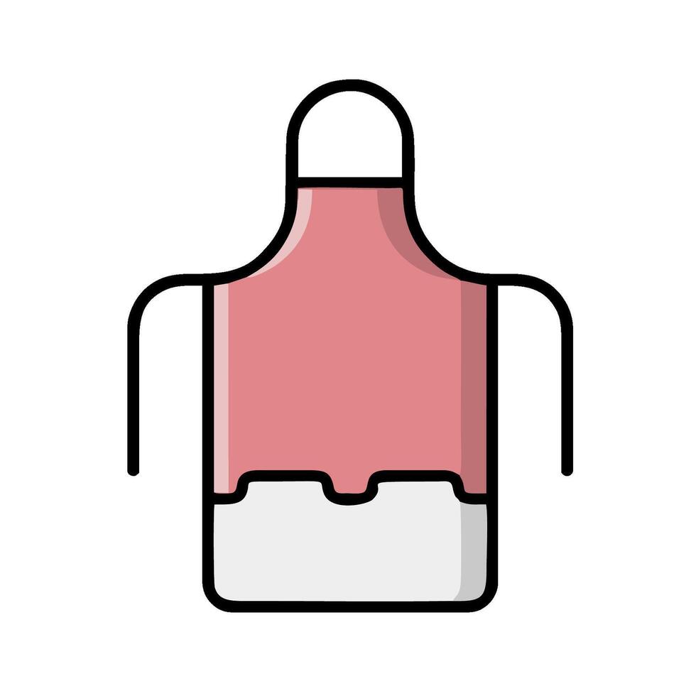 A pink apron with a white handle on it vector