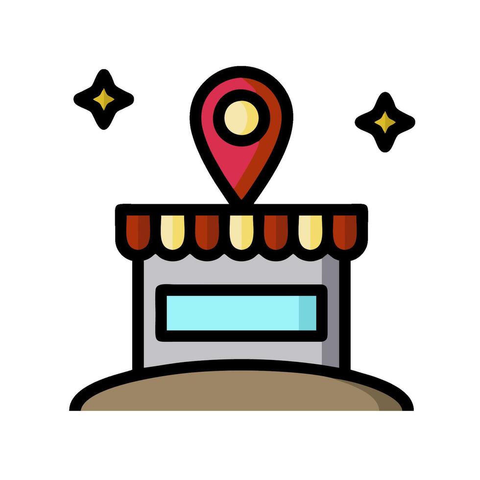 A store with a pin on top of it vector