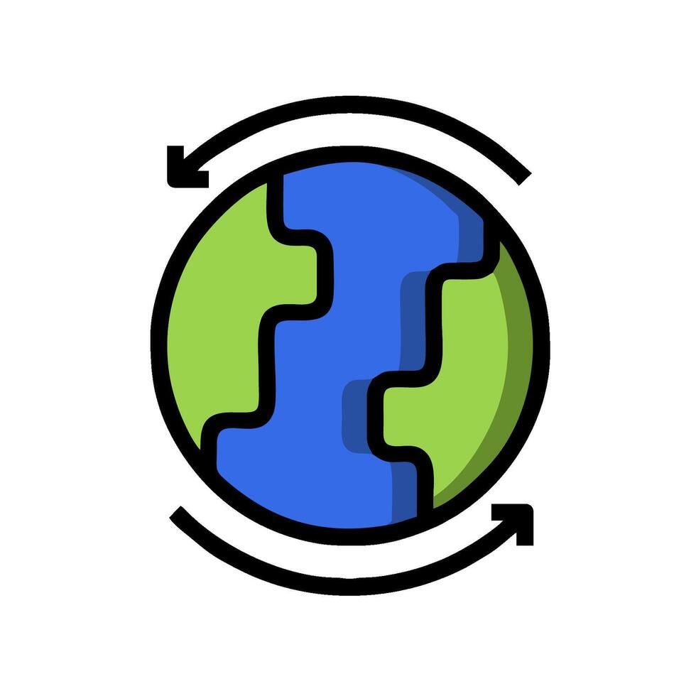 A globe with a green arrow pointing to it vector