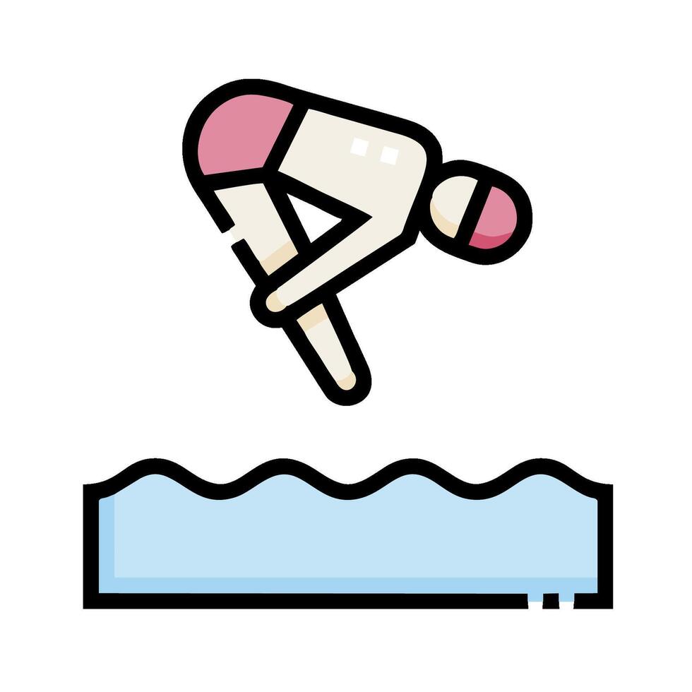 A swimmer diving into the water vector
