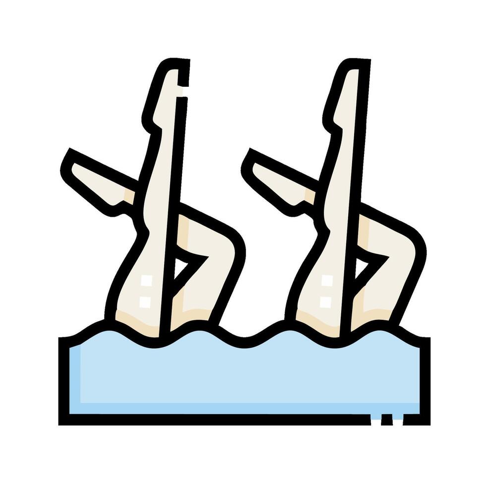 Two people in the water with their legs up vector