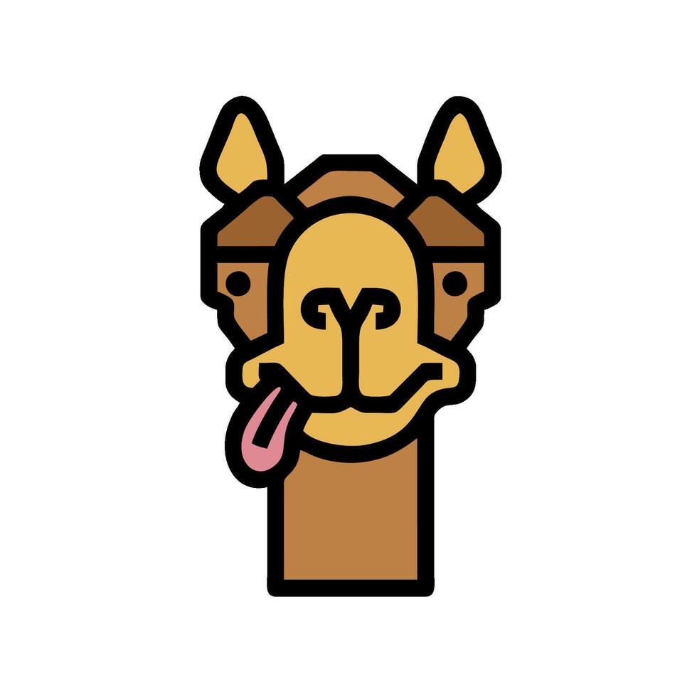 A camel with its tongue sticking out vector