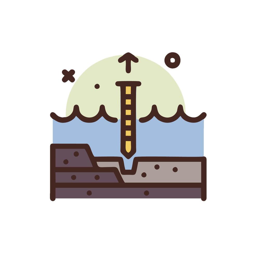 A line drawing of a water pipe with a needle vector