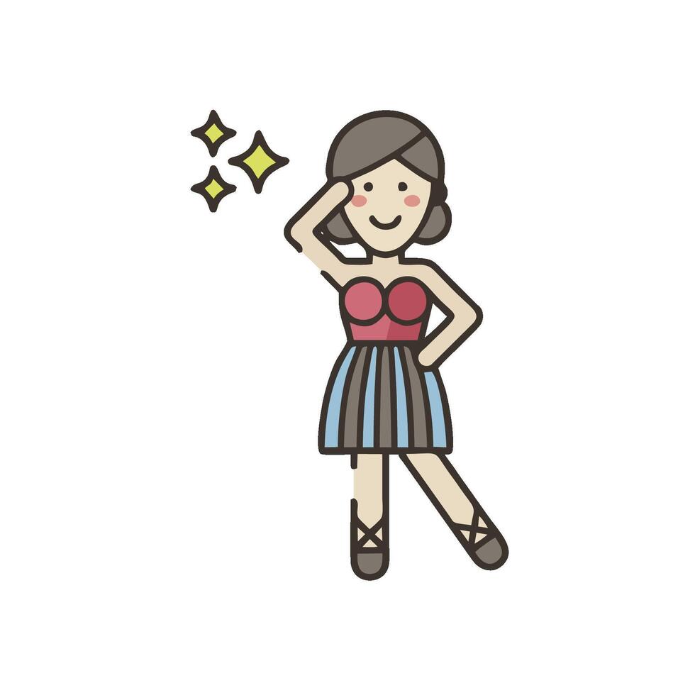 A girl in a dress is holding a star vector