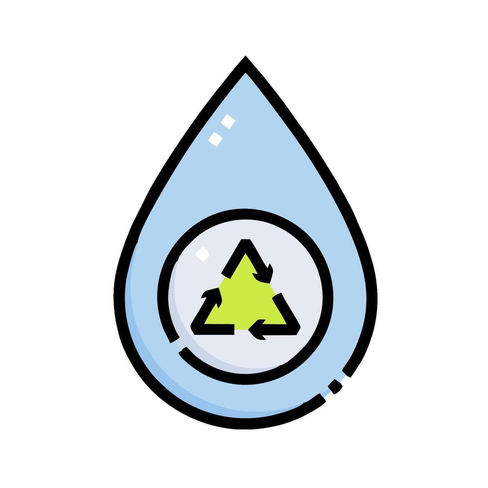 Water drop with recycling symbol illustration vector
