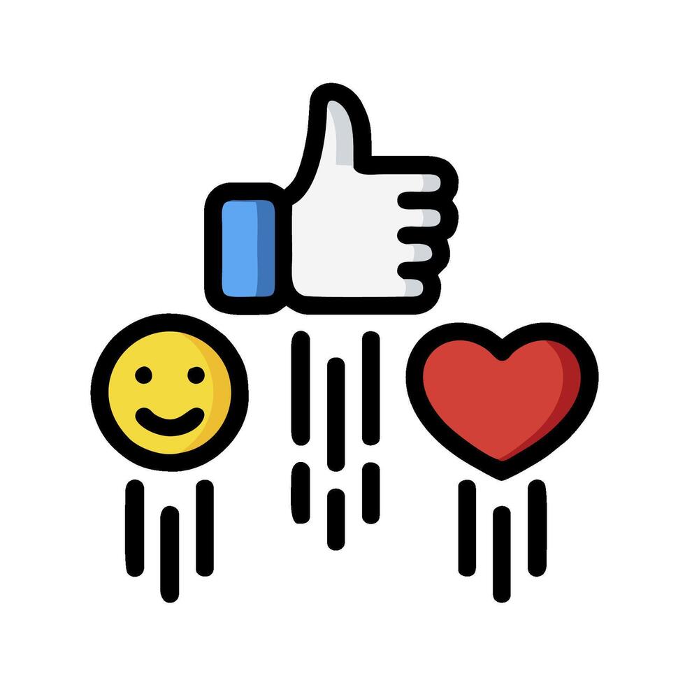 Facebook like heart icon illustration vector