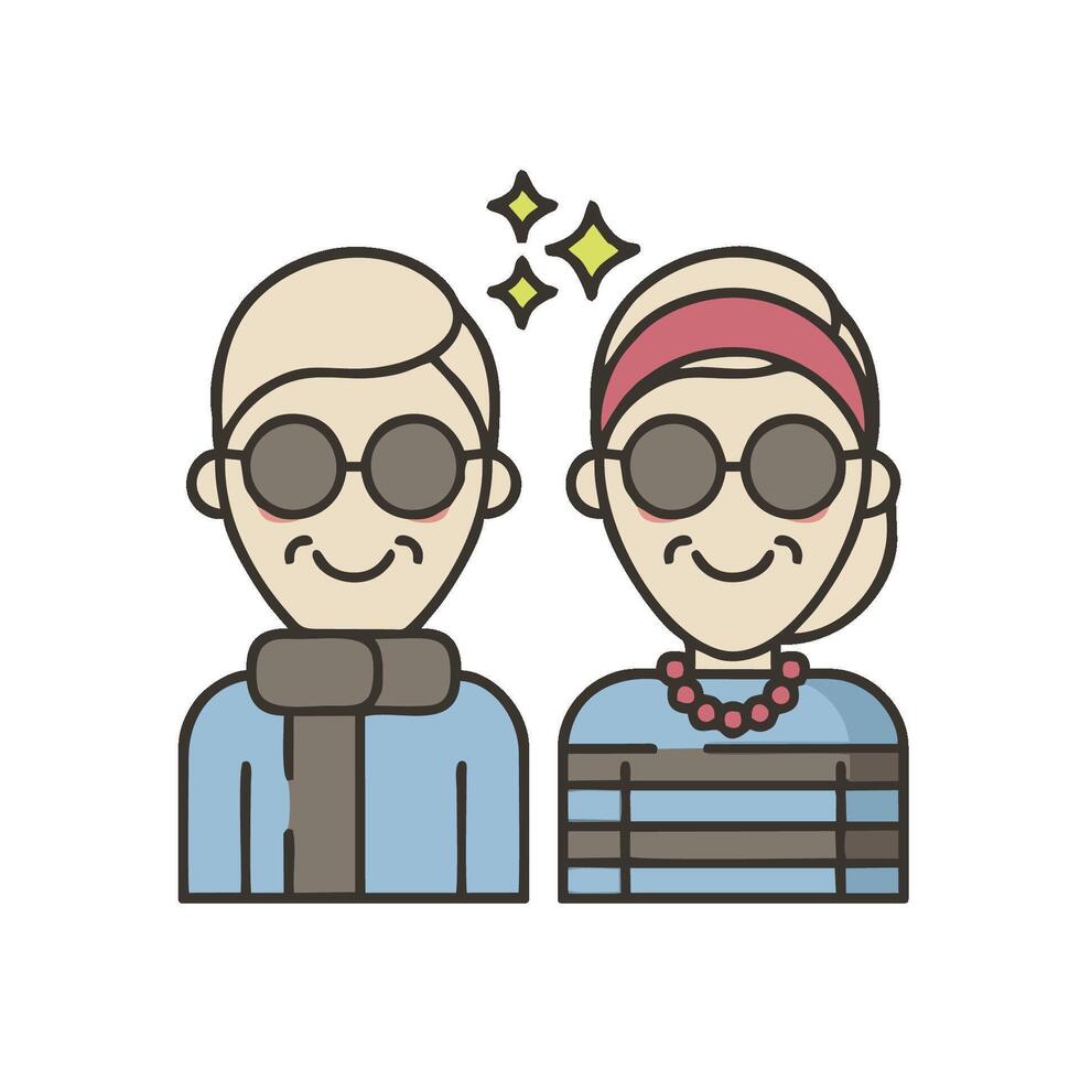 An illustration of two people wearing sunglasses vector