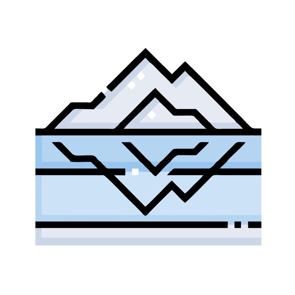 A mountain with a snow covered peak vector