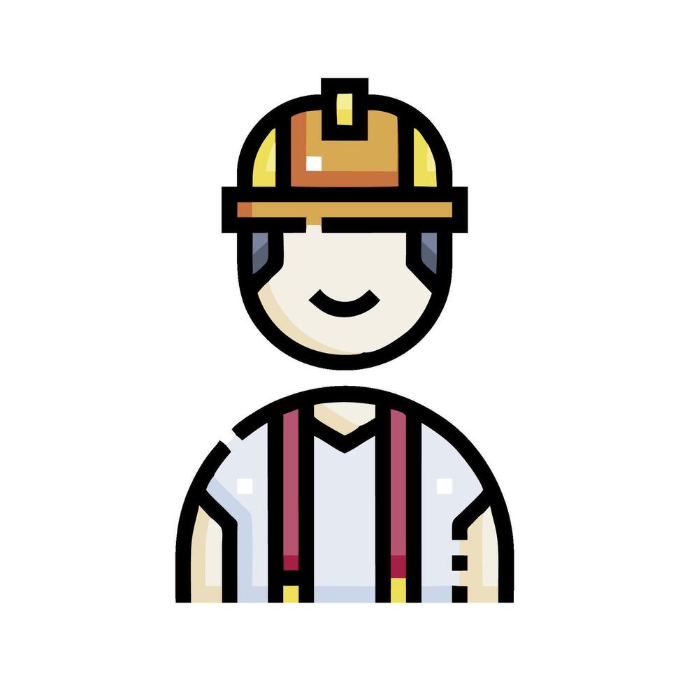 A man wearing a hard hat and suspenders vector