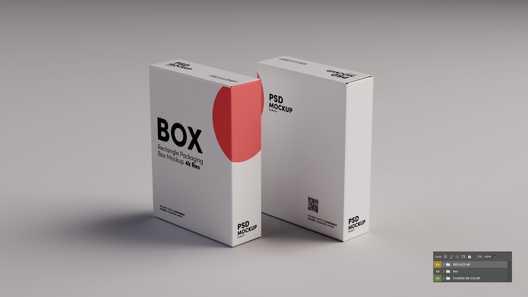 3D boxen packaging mockup front and back psd