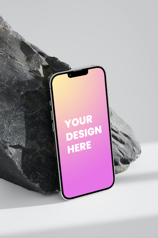 mobile with stone mockup psd