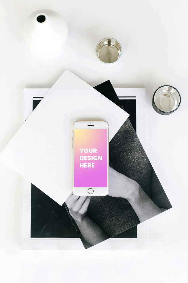 mobile with box mockup psd