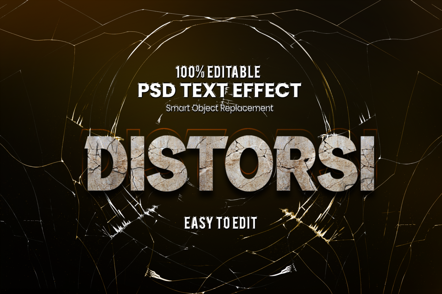 Destructive text effect psd
