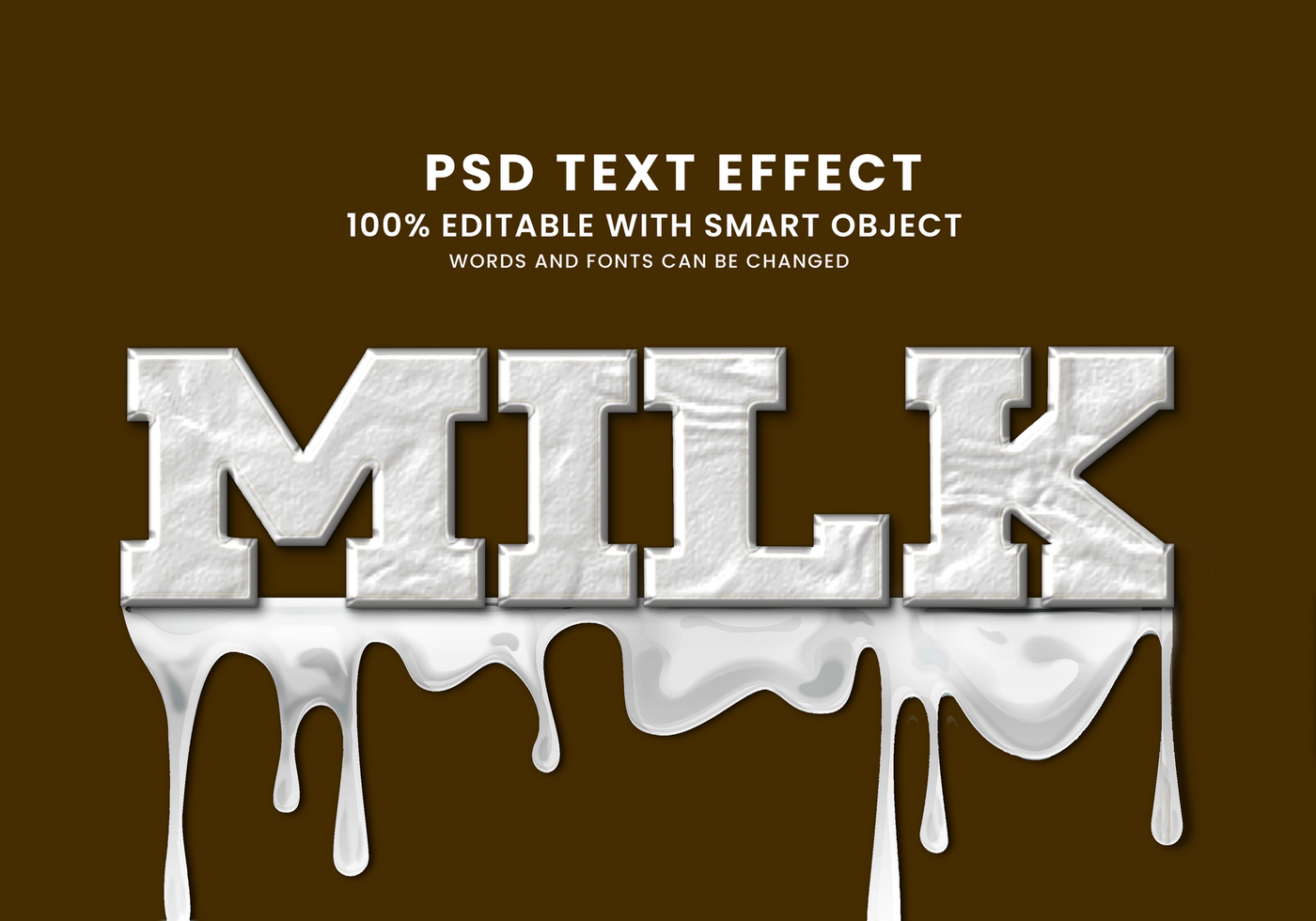 Milk text effect psd